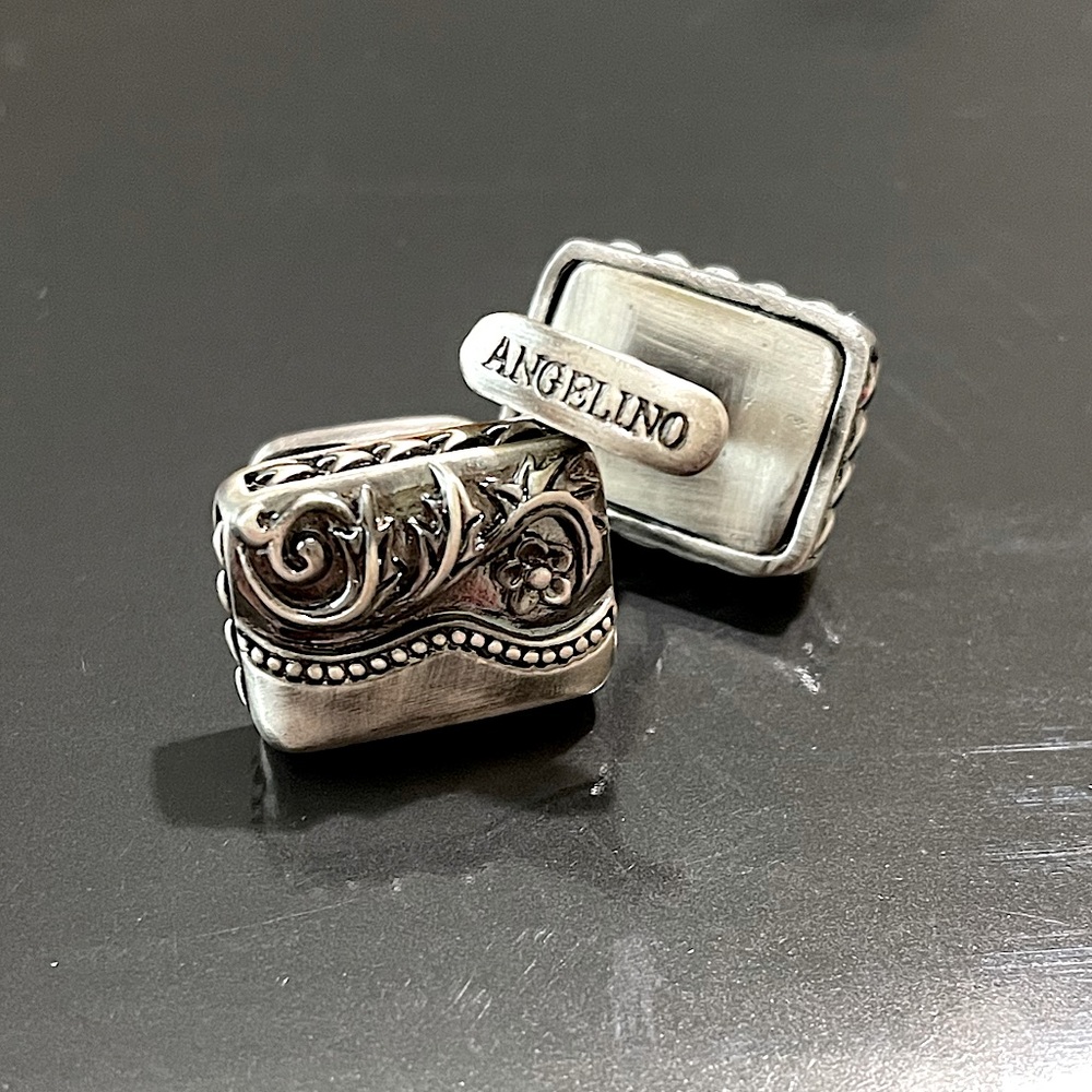 Angelino Antique Style Handmade Metal Cuff Links NWOT
